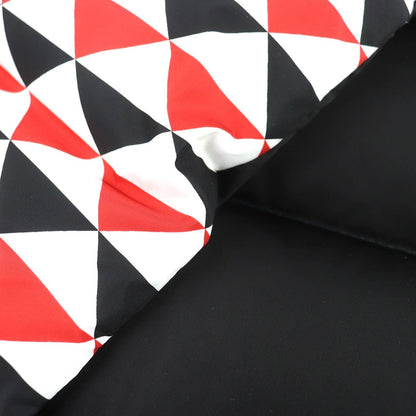Prada Triangle Logo Hooded All Over Pattern Re-Nylon Down Scarf Red Hoodie — view 6