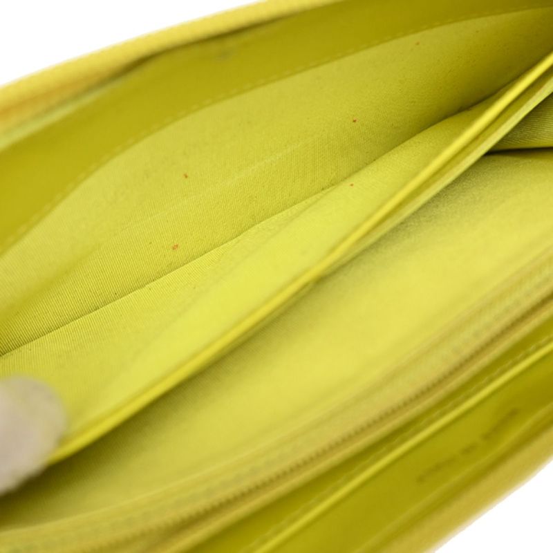 Chanel Long Wallet Round Zipper CC Caviar Skin Yellow 37ka813