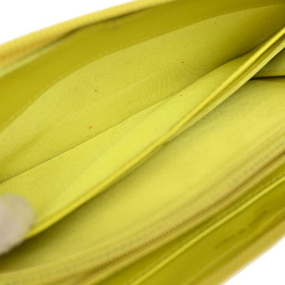 Chanel Long Wallet Round Zipper CC Caviar Skin Yellow 37ka813