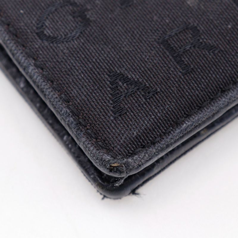 Bvlgari Logomania Wallet Canvas Black Men's Bifold Wallet