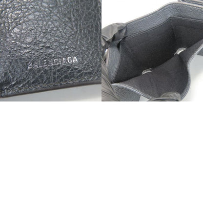 Balenciaga Trifold Wallet 477455 Classic Leather Gray Compact Wallet With Coin