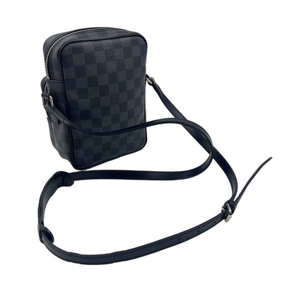 Louis Vuitton Rem Damier Graphite Leather Black Shoulder Bag Silver — view 2