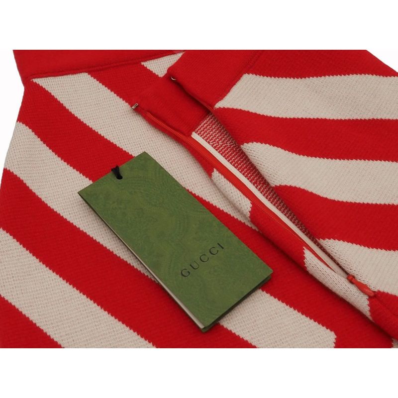 Gucci Striped Skirt Bottoms Women's Wool Red Ivory #xs Italy