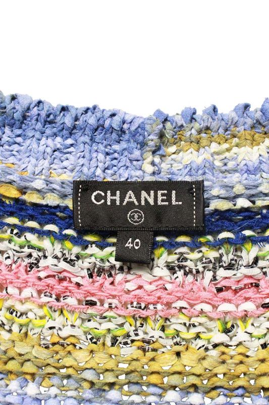 Chanel P70422k10062 Multicolor Knit Cardigan Women 40