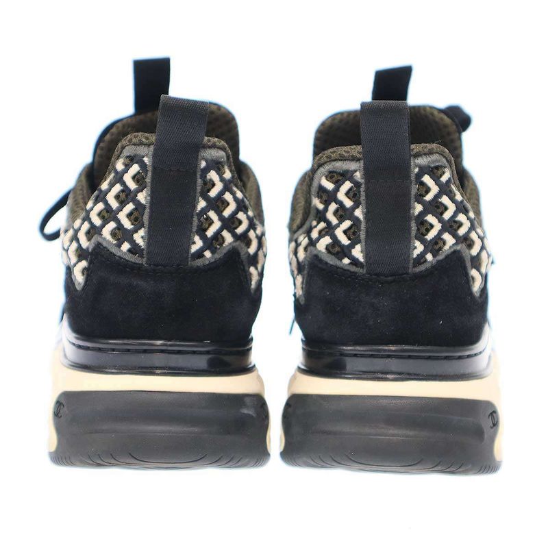 Chanel Matelasse Coco Mark Mesh Leather Sneakers G37126 Black 37