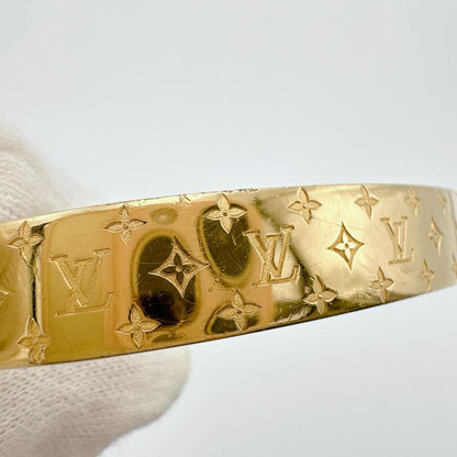 Louis Vuitton M00251 Monogram Cuff Nanogram S Size Bracelet Louis Vuitton Gold