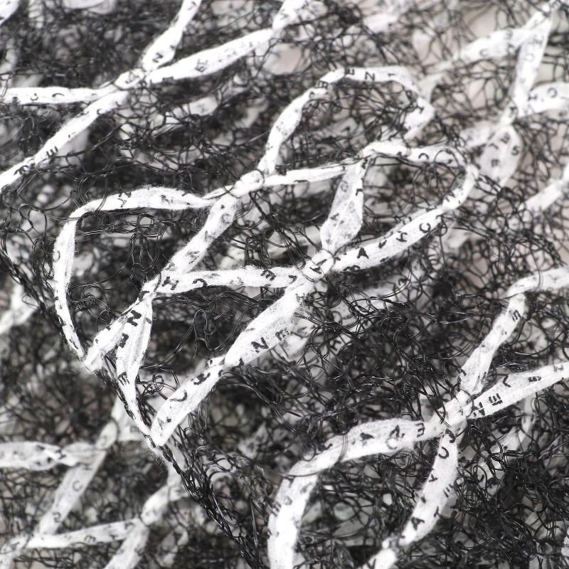 CHANEL P58857 Coco Mark Logo Ribbon Mesh Flared Skirt Black White 36 Made In