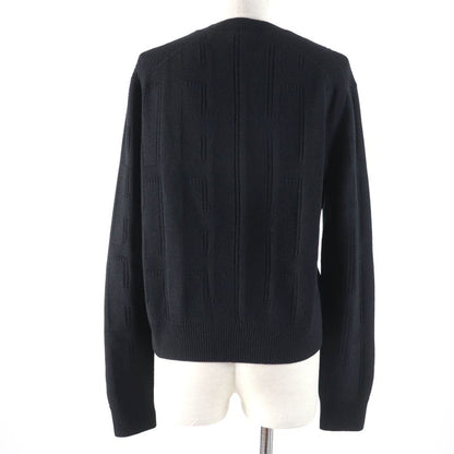 Hermes 20AW 100% Wool H Motif Long Sleeve Knit Top Black 38 Made In Italy