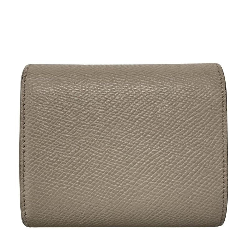 Celine Trifold Wallet Small Tri-fold Wallet Gray Beige Leather