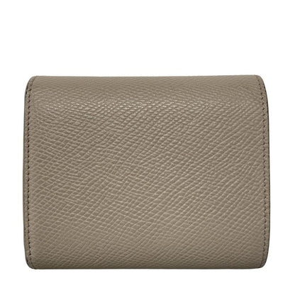 Celine Trifold Wallet Small Tri-fold Wallet Gray Beige Leather