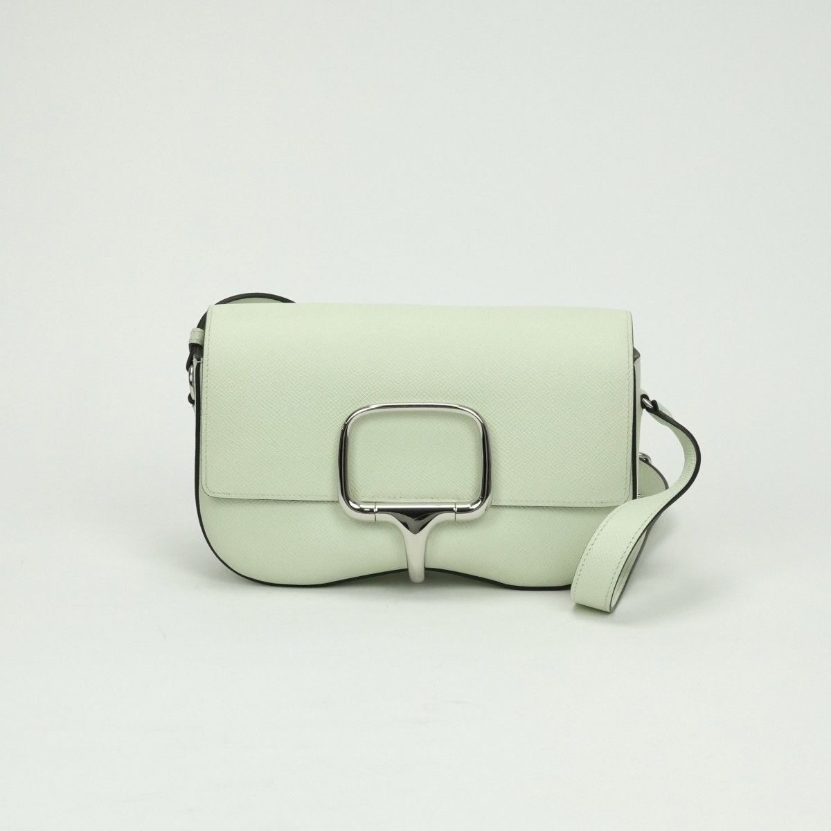 Hermes Della Cavalleria Elan Shoulder Bag Epsom Vertfizz Green Silver