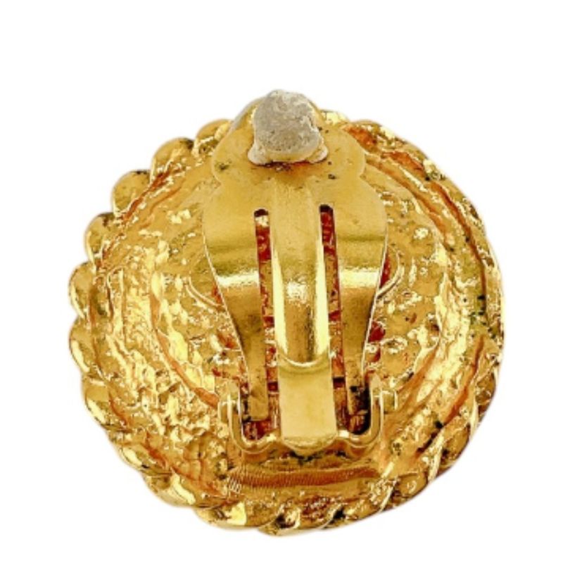 Chanel Vintage Faux Pearl Earrings Chanel Gold With Box