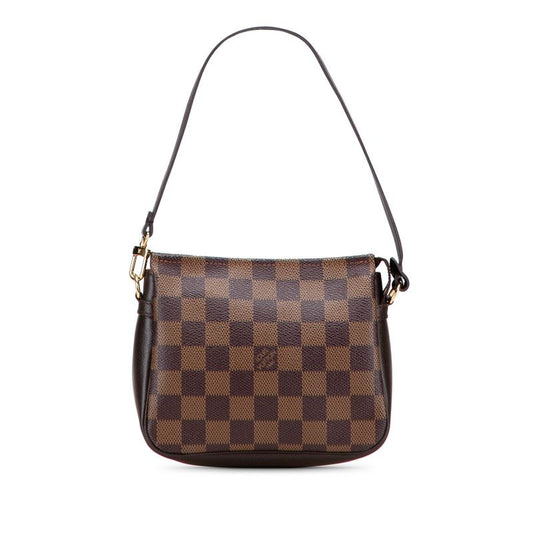 Louis Vuitton Damier Trousse Makeup Accessories Pouch Handbag N51982 Brown PVC