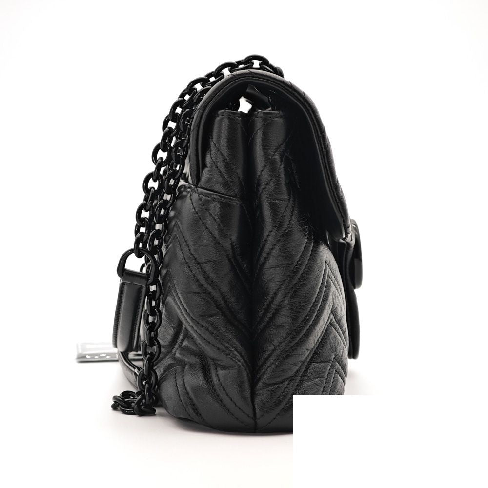 Gucci GG Marmont Medium Black Leather Shoulder Bag — view 5