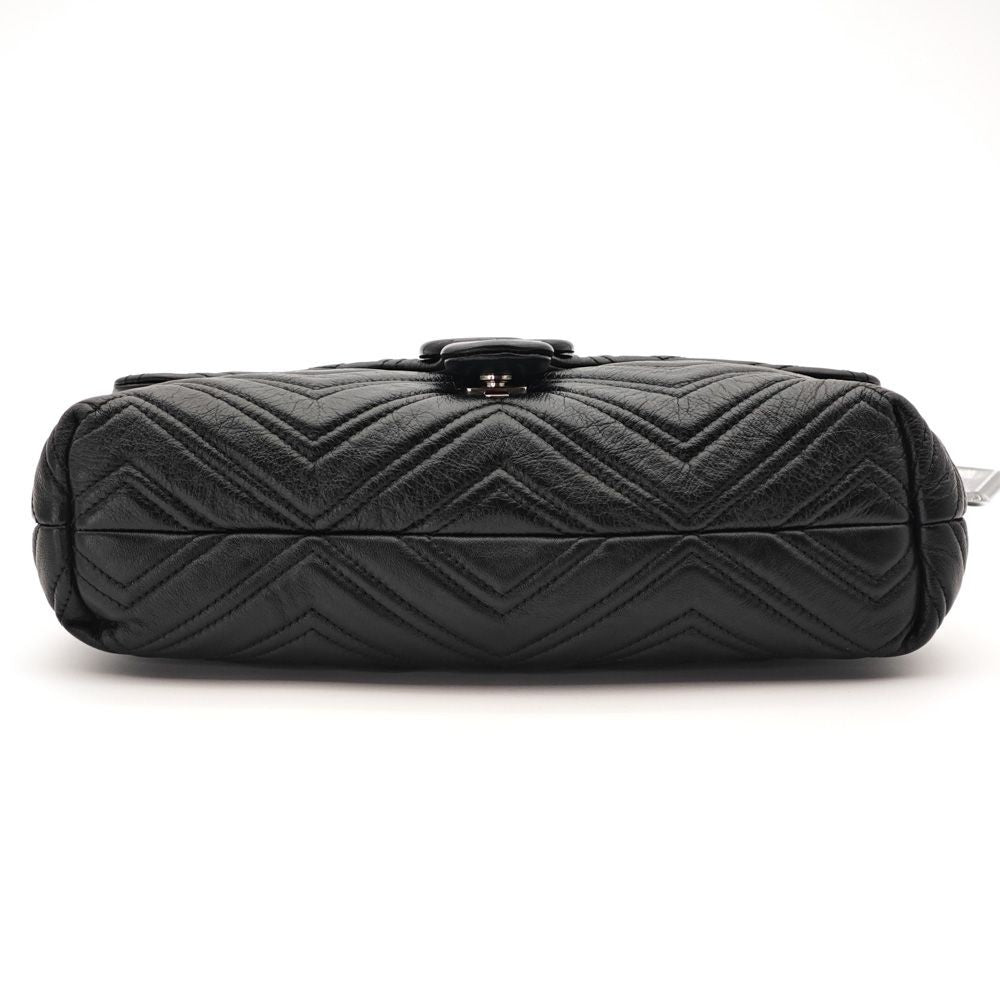 Gucci GG Marmont Medium Black Leather Shoulder Bag — view 6