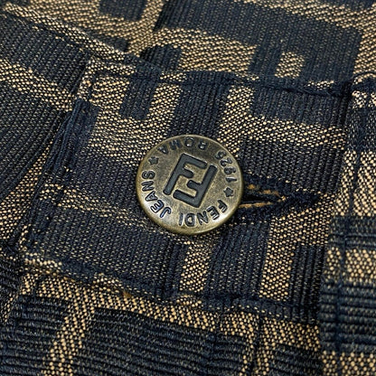 Fendi Id6 Zucca Pattern Tapered Pants All Over 41 Brown — view 8