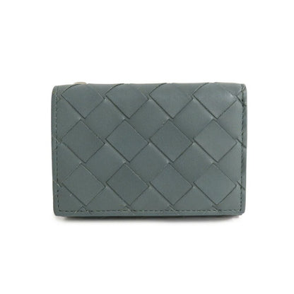 Bottega Veneta Trifold Wallet Intrecciato Gray Leather