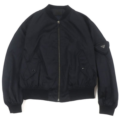 Prada 22 SS Sgc006 re-nylon Triangle Logo Plate Zip Up Bomber Jacket