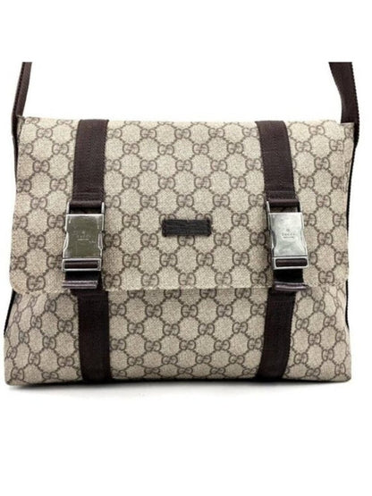 Gucci GG Supreme Web Canvas Sherry Messenger Bag Monogram Flap Tote