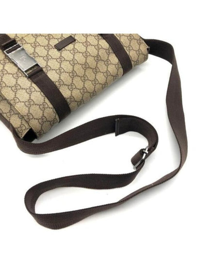 Gucci GG Supreme Web Canvas Sherry Messenger Bag Monogram Flap Tote