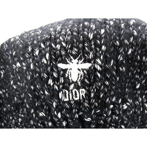 Dior 75% Cotton 25% Wool Knit Cap Hat Black — view 3
