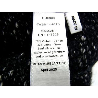 Dior 75% Cotton 25% Wool Knit Cap Hat Black — view 6