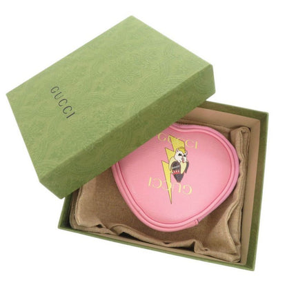 Gucci X Bananya Heart Shape 701062 Leather Pink Coin Case 0415 Gucci
