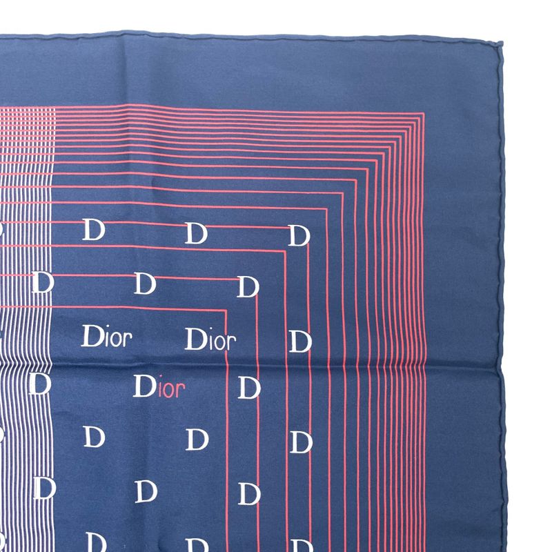 Christian DIOR Silk Scarf Navy And Red