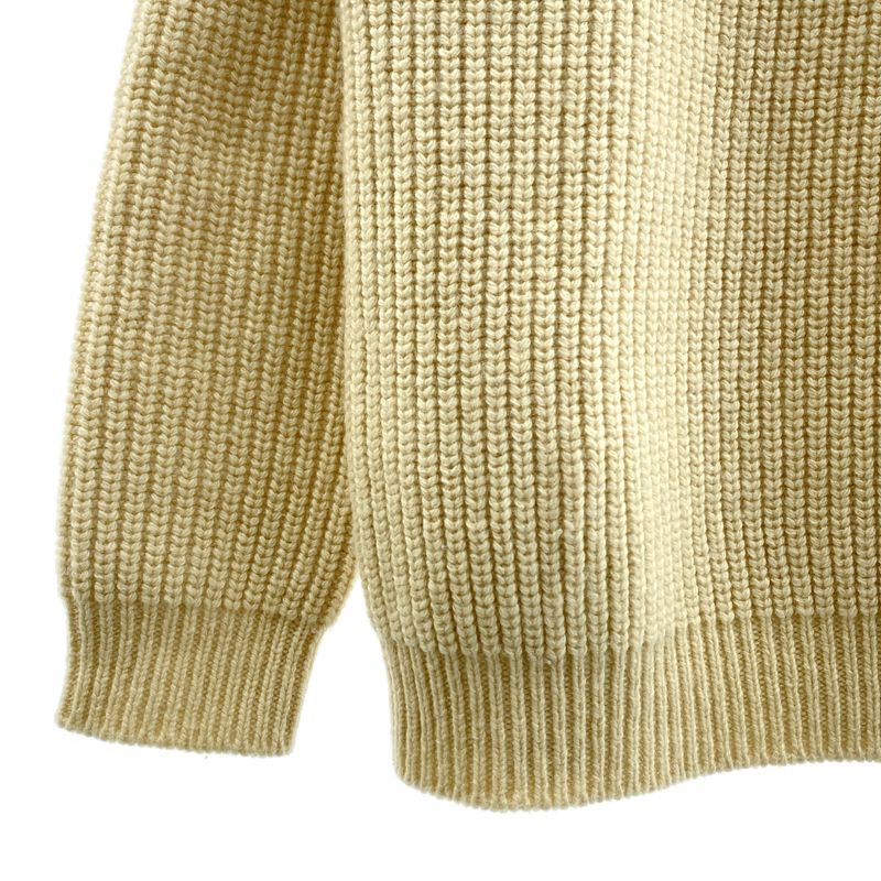 Celine - 100% Cashmere Ribbed Oversized Chunky Knit - S - Beige - Women's