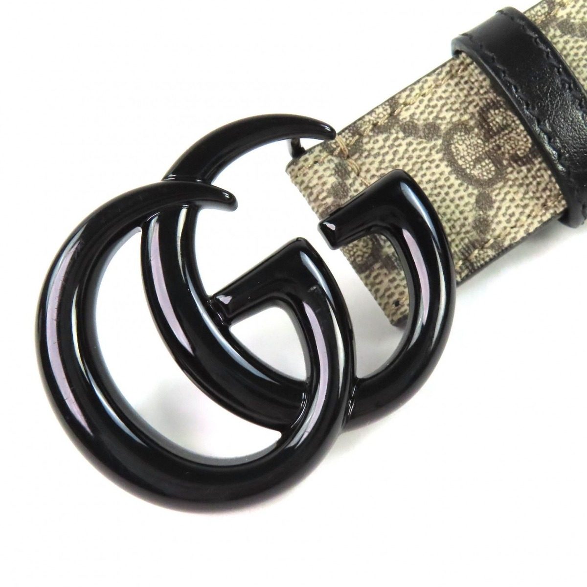 Gucci GG Marmont Supreme Belt Beige Black Handbag — view 3