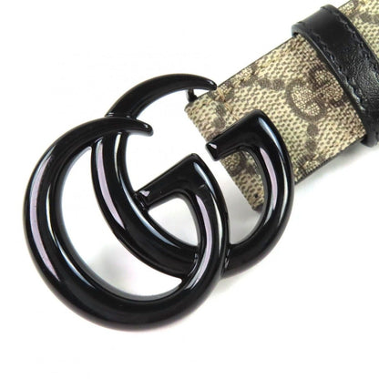 Gucci GG Marmont Supreme Belt Beige Black Handbag — view 3