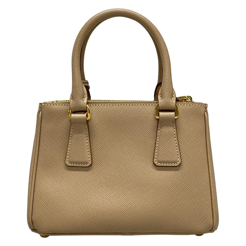 Prada Handbag Galleria Beige Mini Bag Leather