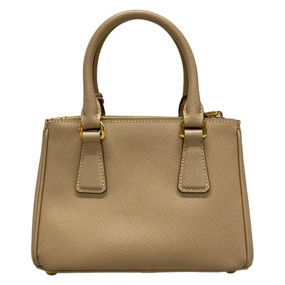 Prada Handbag Galleria Beige Mini Bag Leather