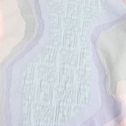 Fendi Fzx039 FF Logo Zucca Long Sleeve Knit Sweater Pinkish Multicolor 46 Made