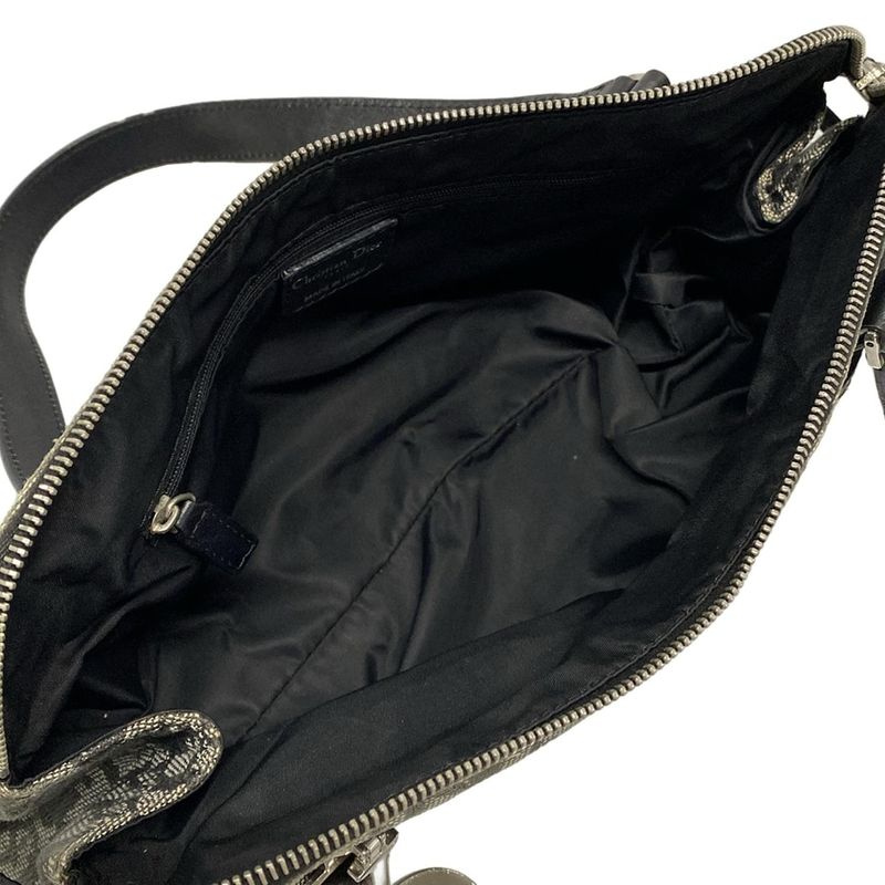 Dior/christian Dior Handbag Trotter Gray And Black Leather