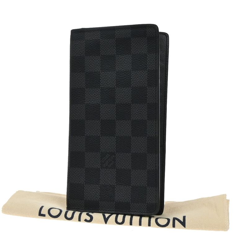 Louis Vuitton Portefeuille Folding Billfold Damier Graphite N62227 64ka828