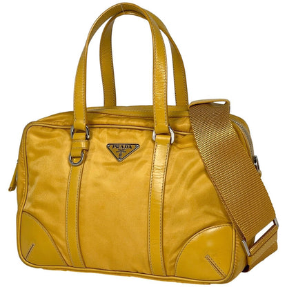 Prada 2-Way Shoulder Bag Nylon Yellow