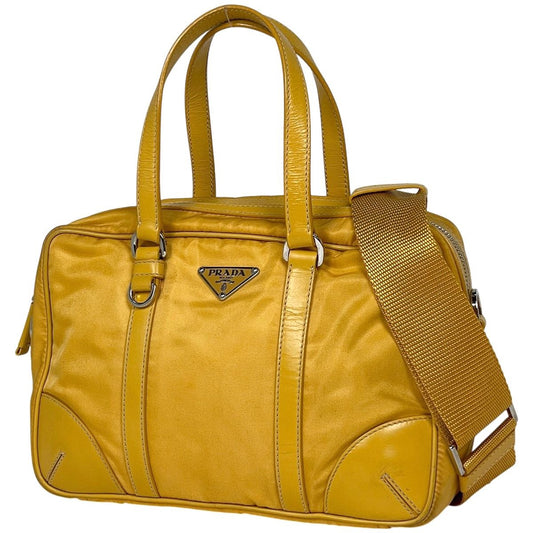 Prada 2-Way Shoulder Bag Nylon Yellow