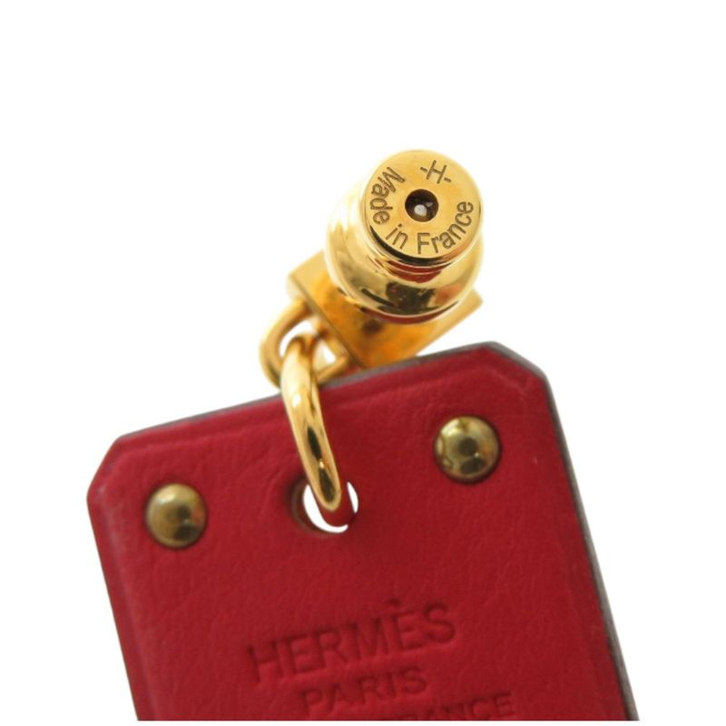 Hermes As De Coeur Vorsoft Metal Gold Red Engraved Y (2020) Earrings 1380 Hermes