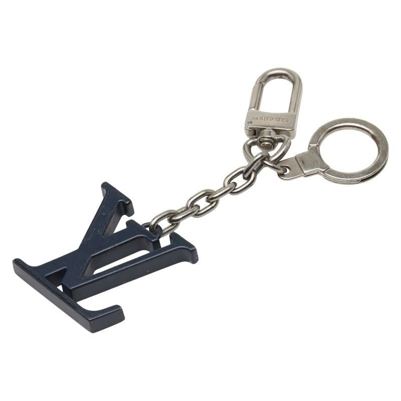 Louis Vuitton Porte Cles Initial Key Holder Charm Bag Silver Navy