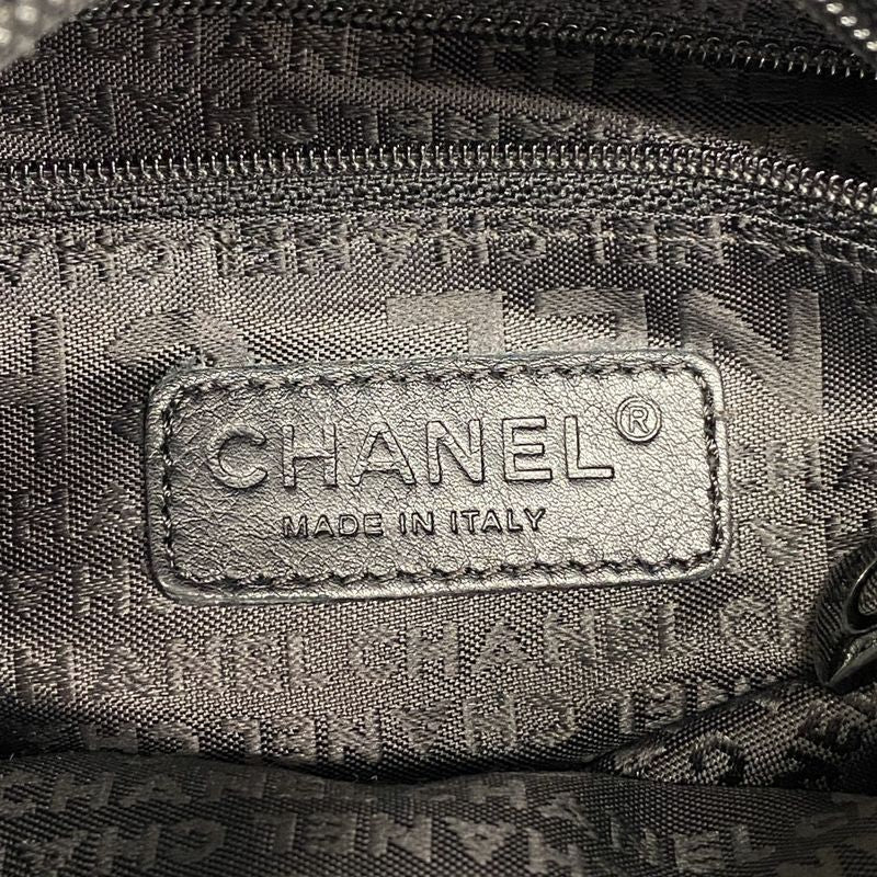 Chanel Shoulder Bag Lambskin Black Silver Hardware Women