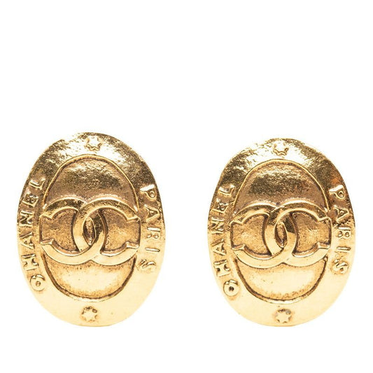 Chanel Coco Mark Oval Gold Plated