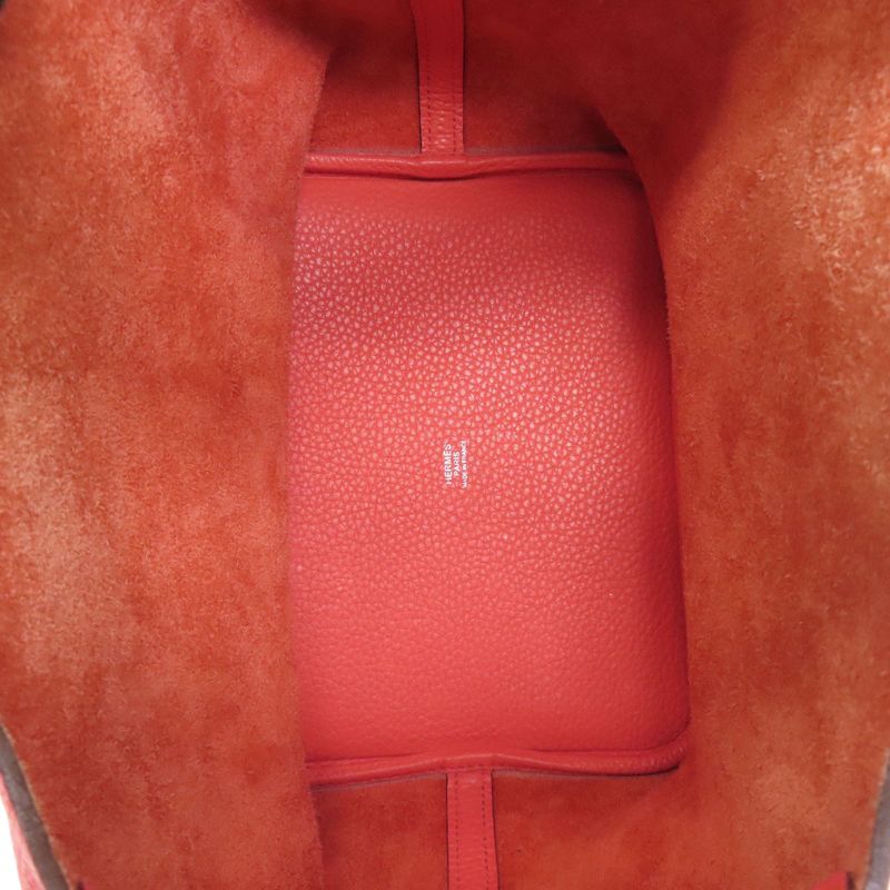 Hermes Picotin Lock MM Silver Hardware Handbag Taurillon Cles Mance Women