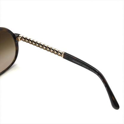 Chanel CC Logo Sunglasses Eyewear Tortoiseshell Pattern Chain Motif Brown