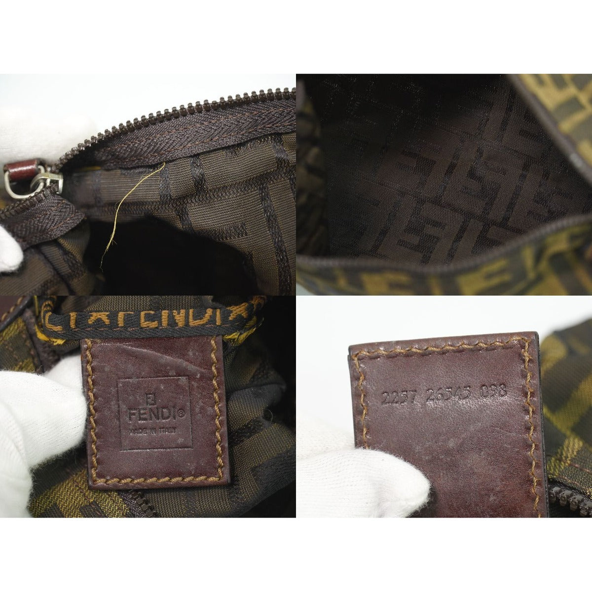 Fendi Zucca Pouch Case Nylon Brown — view 9