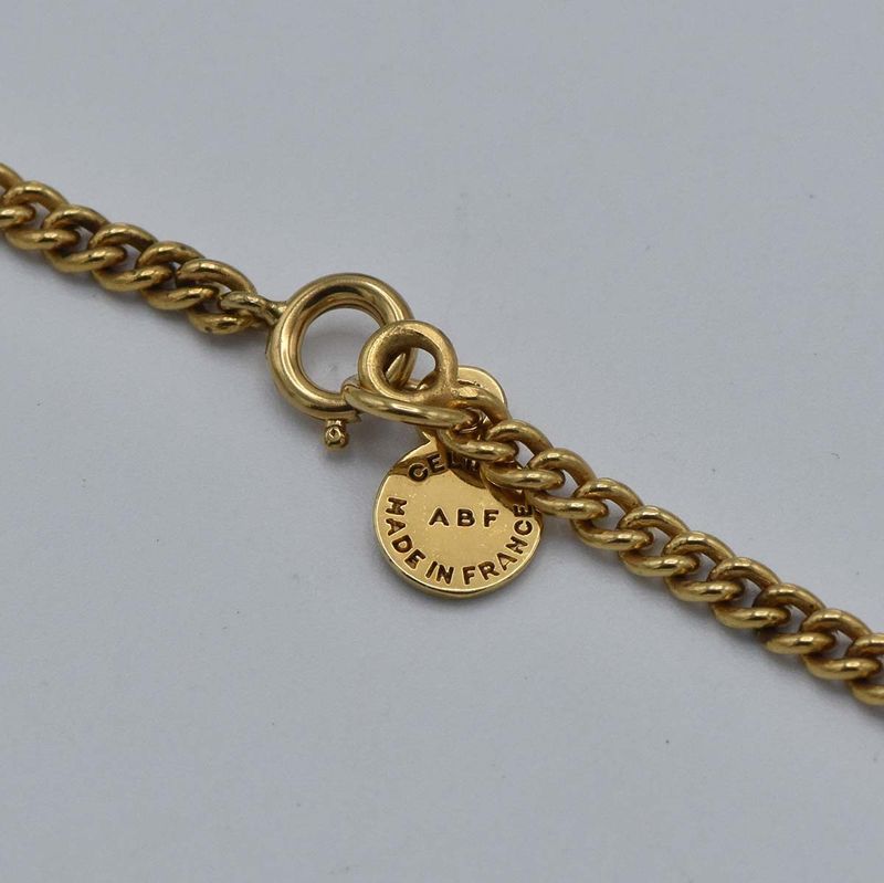 Celine Necklace Circle Logo Gold Color Approx 26.5 G Accessories With Bag H1916