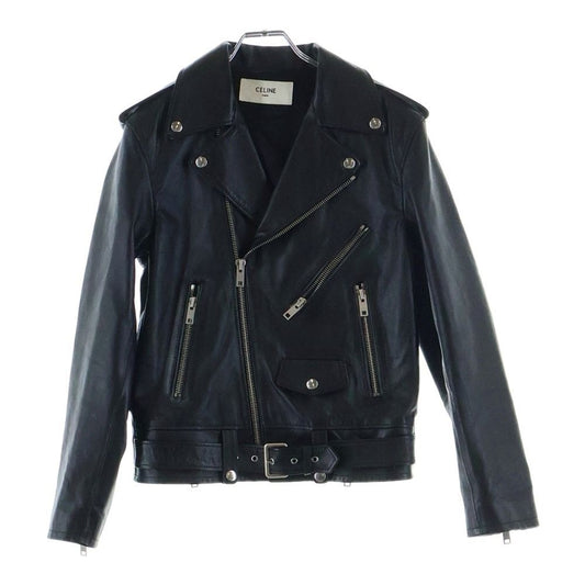 Celine by Hedi Slimane Classic Biker Calfskin Double Leather Jacket