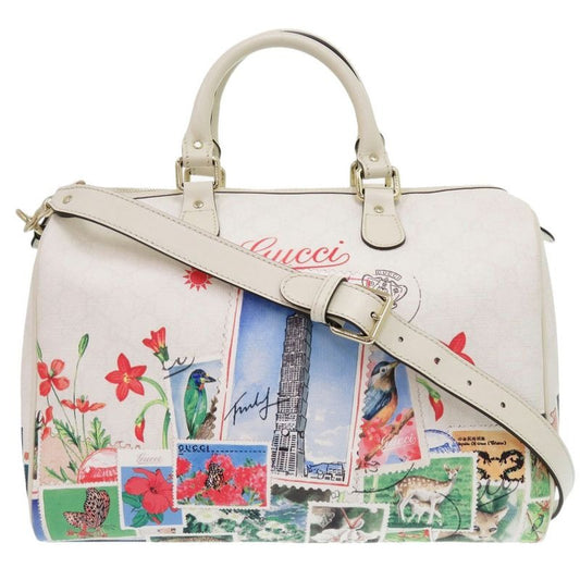 Gucci 2-Way Taipei Limited Edition 101 Leather White Boston Bag