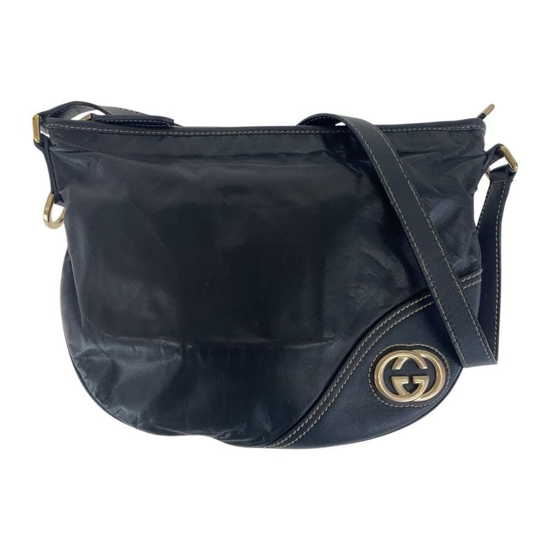 Gucci Interlocking Black Multicolor Gold Hardware Leather Crossbody