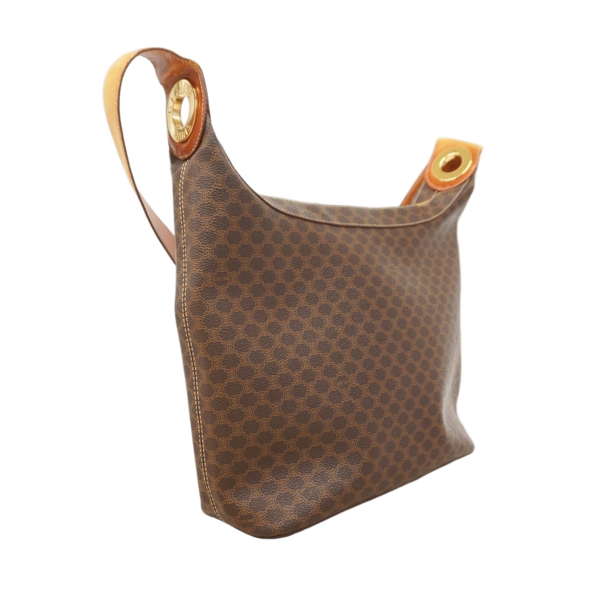 Celine Shoulder Bag Macadam Brown Gold — view 2
